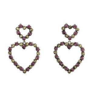 Dannijo Crystal Regina Heart Drop Earrings